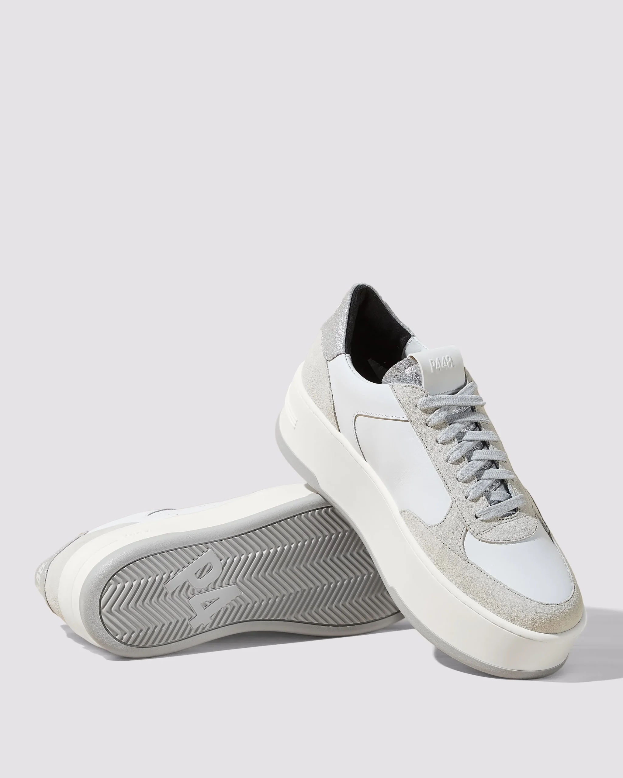 Women P448 Platforms|Low Tops>Empire White/Silver