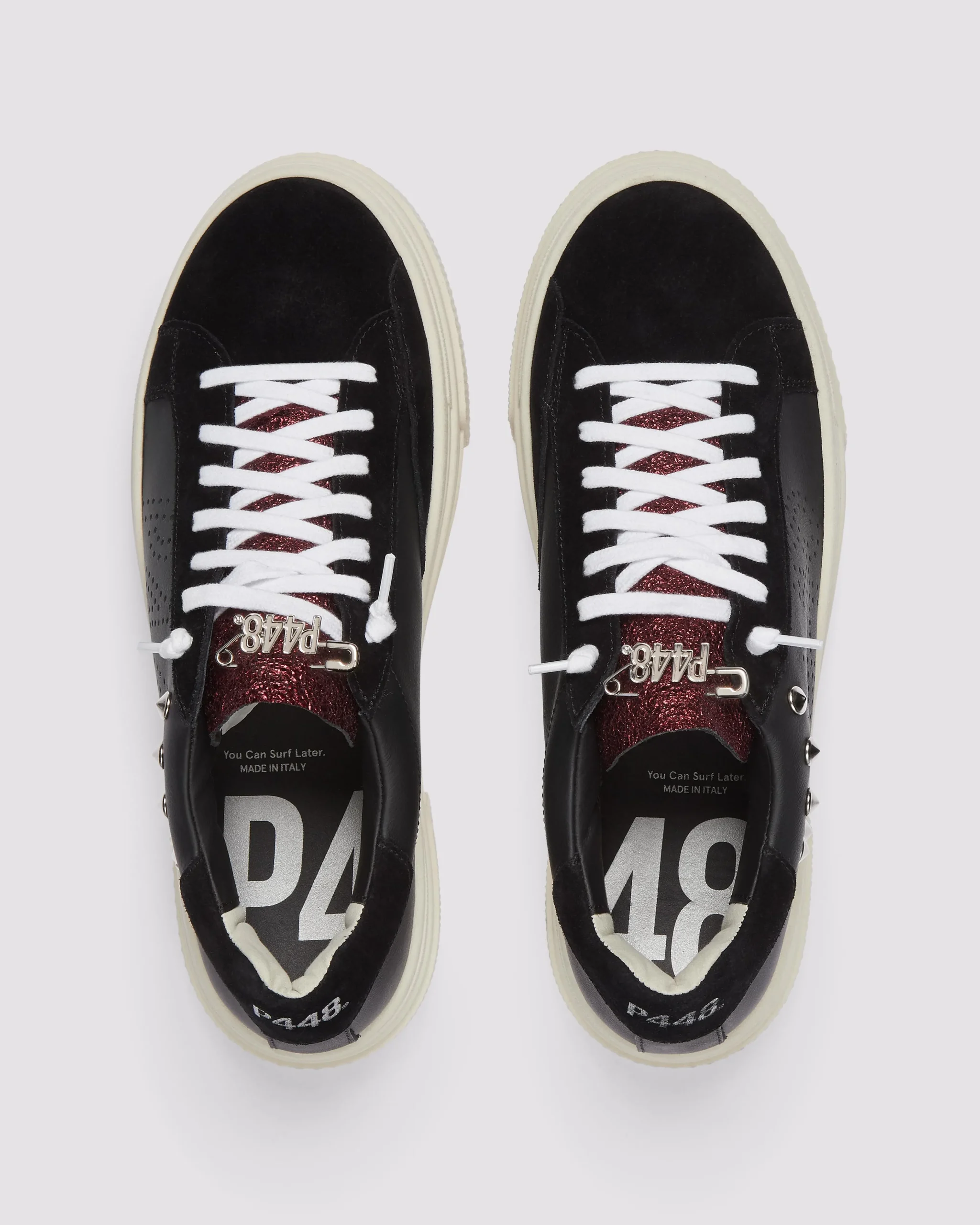 Women P448 Platforms|Low Tops>Thea Platform Black/Stud