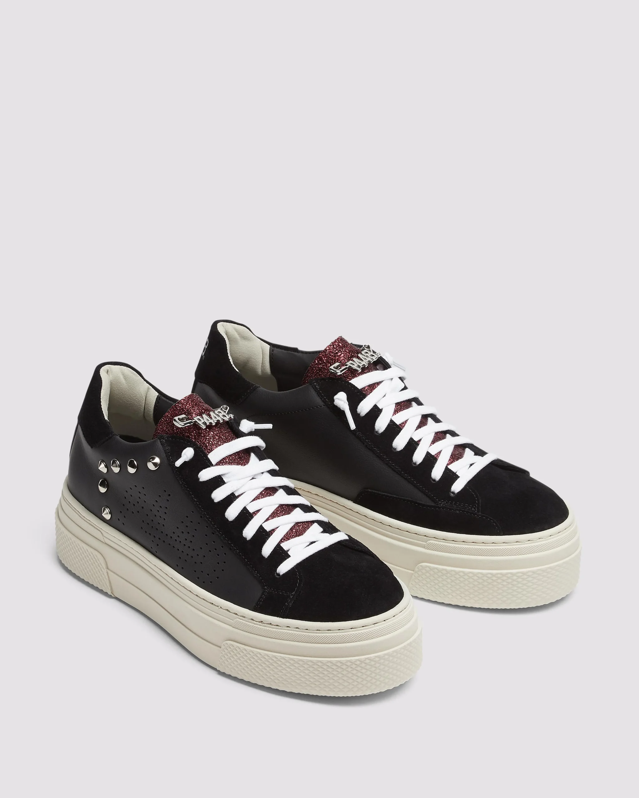 Women P448 Platforms|Low Tops>Thea Platform Black/Stud